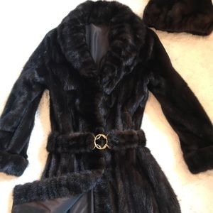 Mahogany Mink Coat /Reversible Brown Taffeta (40”)